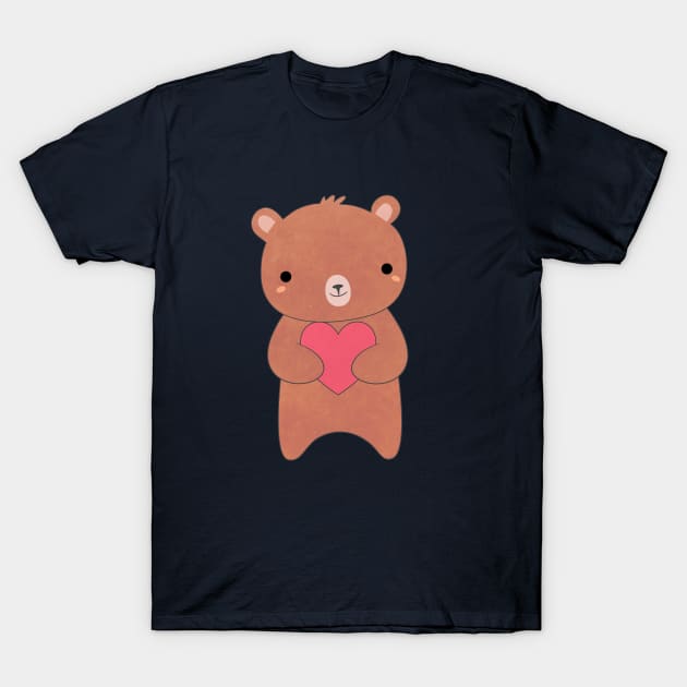 Kawaii Brown Bear T-Shirt T-Shirt by happinessinatee